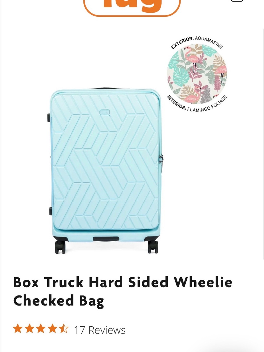 lug Aquamarine Hard-Side Checked Wheelie Travel Bag